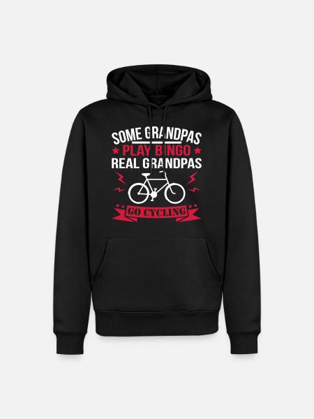 Real Grandpas Go Cycling - Men’s Premium Organic Hoodie - black