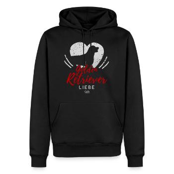 Golden Retriever Liebe mit Herz - Männer Premium Bio Hoodie - Schwarz - Vorne - Nico (187cm)