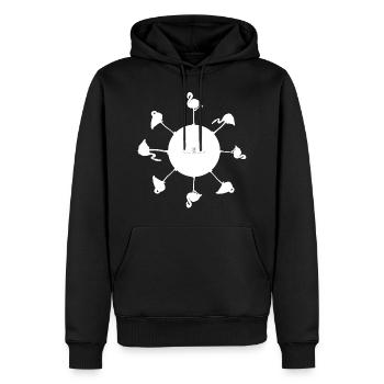 Ich bin ein Flamingo, ich darf das... - Männer Premium Bio Hoodie - Schwarz - Vorne - Nico (187cm)