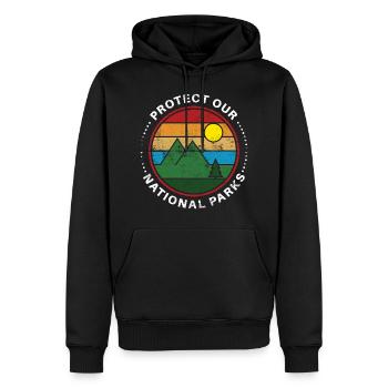 Protect Our National Parks Gift - Men’s Premium Organic Hoodie - black - Front - Nico (187cm)