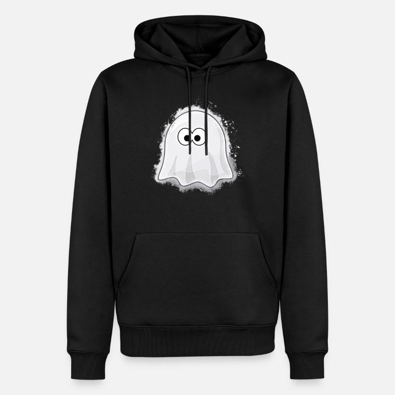 Geist Halloween hell glühend - Männer Premium Bio Hoodie - Schwarz