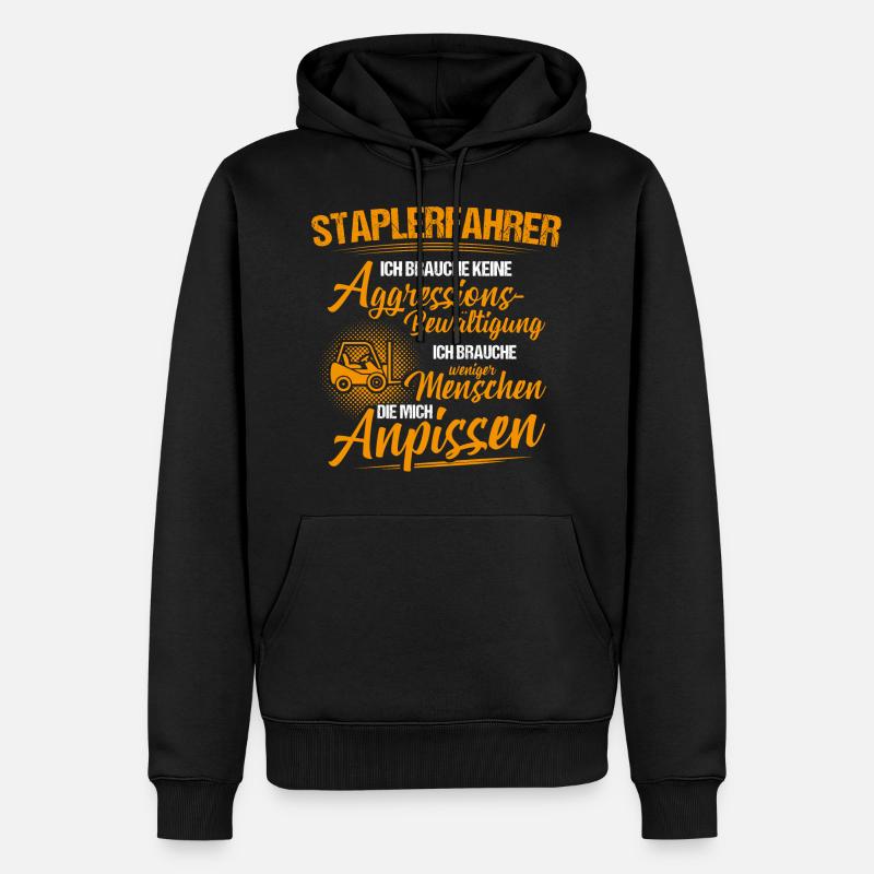 Staplerfahrer Gabelstaplerfahrer Geschenk Aggro - Männer Premium Bio Hoodie - Schwarz
