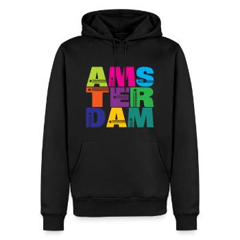 Holland - Männer Premium Bio Hoodie - Schwarz - Vorne - Nico (187cm)