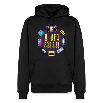Never Forget VHS Cassette Discquette 80 Retro - Sweat à capuche Premium bio Homme - noir - Devant - Nico (187cm)