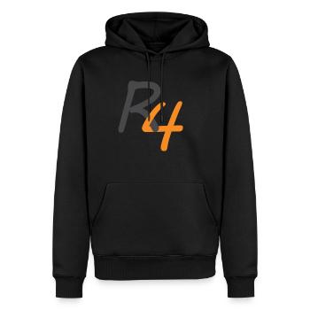 R4 - Men’s Premium Organic Hoodie - black - Front - Nico (187cm)