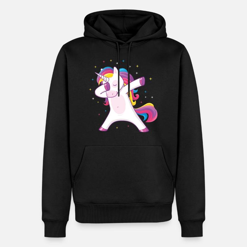 dabbing einhorn - Männer Premium Bio Hoodie - Schwarz