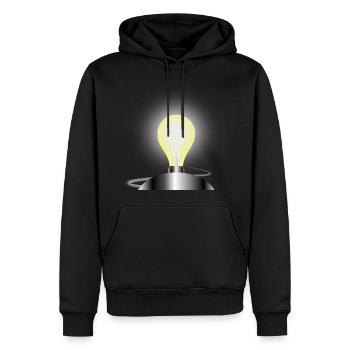 Glühbirne Fassung - Männer Premium Bio Hoodie - Schwarz - Vorne - Nico (187cm)