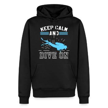 Keep Calm Tauchen Scuba Diving Geschenk Sport - Männer Premium Bio Hoodie - Schwarz - Vorne - Nico (187cm)