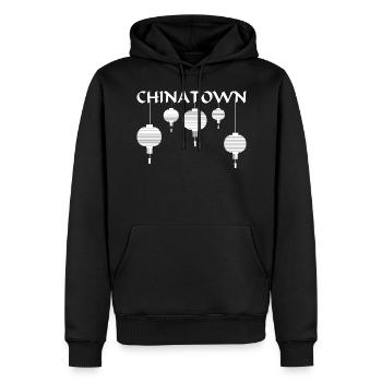 Chinatown Lantern China - Men’s Premium Organic Hoodie - black - Front - Nico (187cm)