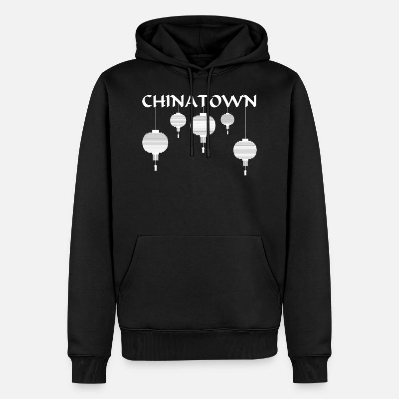 Chinatown Lantern Chine - Sweat à capuche Premium bio Homme - noir