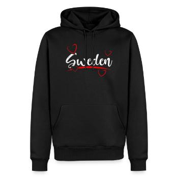Suède coeur Suède - Sweat à capuche Premium bio Homme - noir - Devant - Nico (187cm)
