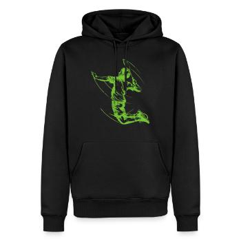 Badminton Spieler - Männer Premium Bio Hoodie - Schwarz - Vorne - Nico (187cm)