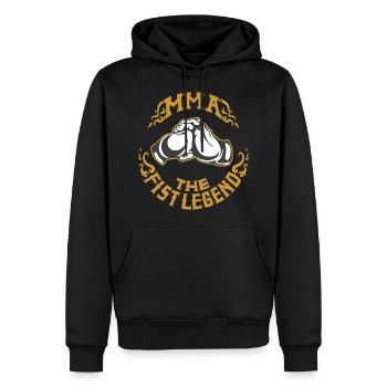 MMA The Fist - Soyez un guerrier dans le ring - Sweat à capuche Premium bio Homme - noir - Devant - Nico (187cm)