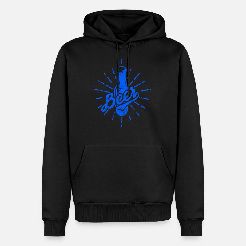 Bier Bierflasche - Männer Premium Bio Hoodie - Schwarz