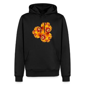 Fraktal #206_2 - Männer Premium Bio Hoodie - Schwarz - Vorne - Nico (187cm)