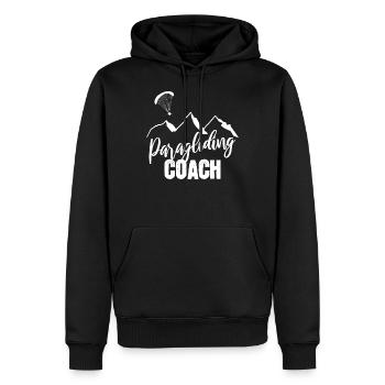 Parapente coach - Sweat à capuche Premium bio Homme - noir - Devant - Nico (187cm)