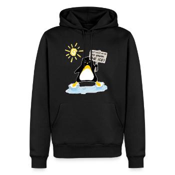 pingui BREAK ICE - Sweat à capuche Premium bio Homme - noir - Devant - Nico (187cm)