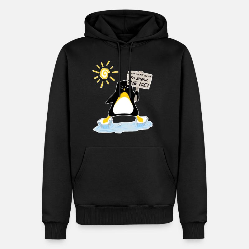 pingui BREAK ICE - Männer Premium Bio Hoodie - Schwarz