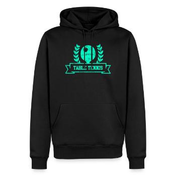 Symbole de tennis de table - Sweat à capuche Premium bio Homme - noir - Devant - Nico (187cm)