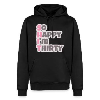 Dirty Thirty Trente ans d’anniversaire cadeau - Sweat à capuche Premium bio Homme - noir - Devant - Nico (187cm)