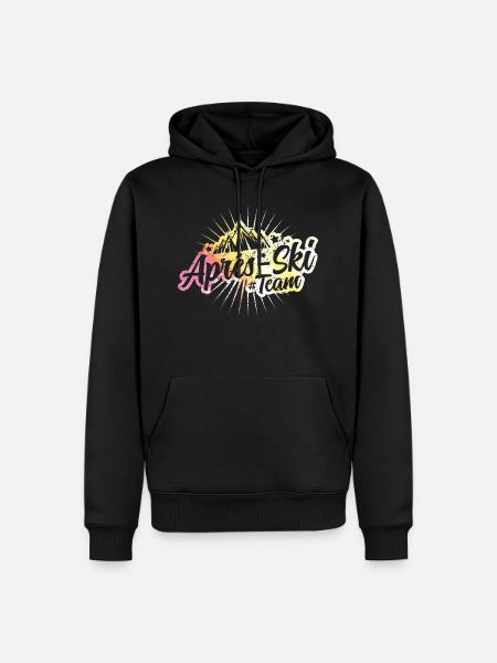 apres ski team berge bunt - Männer Premium Bio Hoodie - Schwarz