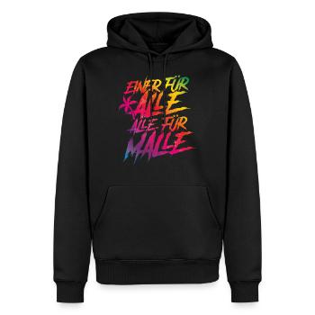 malle alle für party mallorca - Männer Premium Bio Hoodie - Schwarz - Vorne - Nico (187cm)