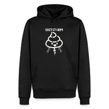 Tempête de merde - Sweat à capuche Premium bio Homme - noir - Devant - Nico (187cm)