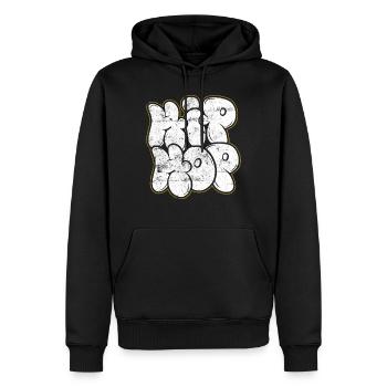 Musique hip hop - Sweat à capuche Premium bio Homme - noir - Devant - Nico (187cm)