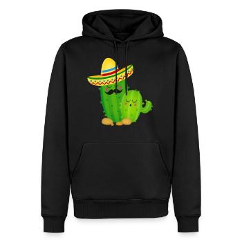 Cactus Mexico shirt - Men’s Premium Organic Hoodie - black - Front - Nico (187cm)