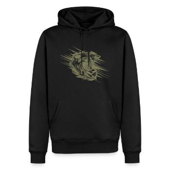 Motocross Helm - Männer Premium Bio Hoodie - Schwarz - Vorne - Nico (187cm)