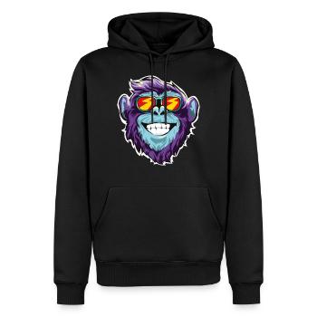 Affe Sonnenbrille Kopf Gesicht - Männer Premium Bio Hoodie - Schwarz - Vorne - Nico (187cm)