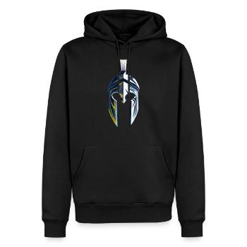 Spartaner helm - Männer Premium Bio Hoodie - Schwarz - Vorne - Nico (187cm)