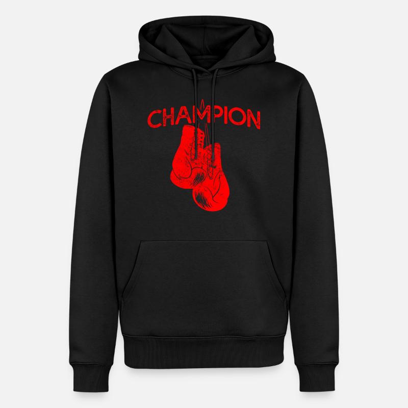Boxen Sieger Spruch Boxhandschuhe - Männer Premium Bio Hoodie - Schwarz