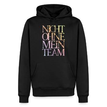 nicht ohne mein team - Männer Premium Bio Hoodie - Schwarz - Vorne - Nico (187cm)