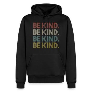 Soyez gentil chemise Anti Bullying Kindness - Sweat à capuche Premium bio Homme - noir - Devant - Nico (187cm)