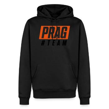 Équipe de Prague - Sweat à capuche Premium bio Homme - noir - Devant - Nico (187cm)