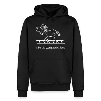 färt die Gangsterschiene Gangster Verbrecher Pferd - Männer Premium Bio Hoodie - Schwarz - Vorne - Nico (187cm)