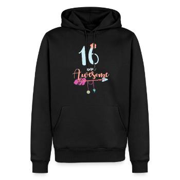 Teenager 16 Jahre 2005 16. Geburtstag Mädchen Frau - Männer Premium Bio Hoodie - Schwarz - Vorne - Nico (187cm)