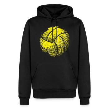 Symbole de ballon de volley-ball - Sweat à capuche Premium bio Homme - noir - Devant - Nico (187cm)