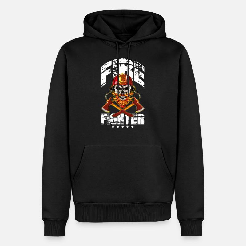 Pompier pompiers squelette cool - Sweat à capuche Premium bio Homme - noir