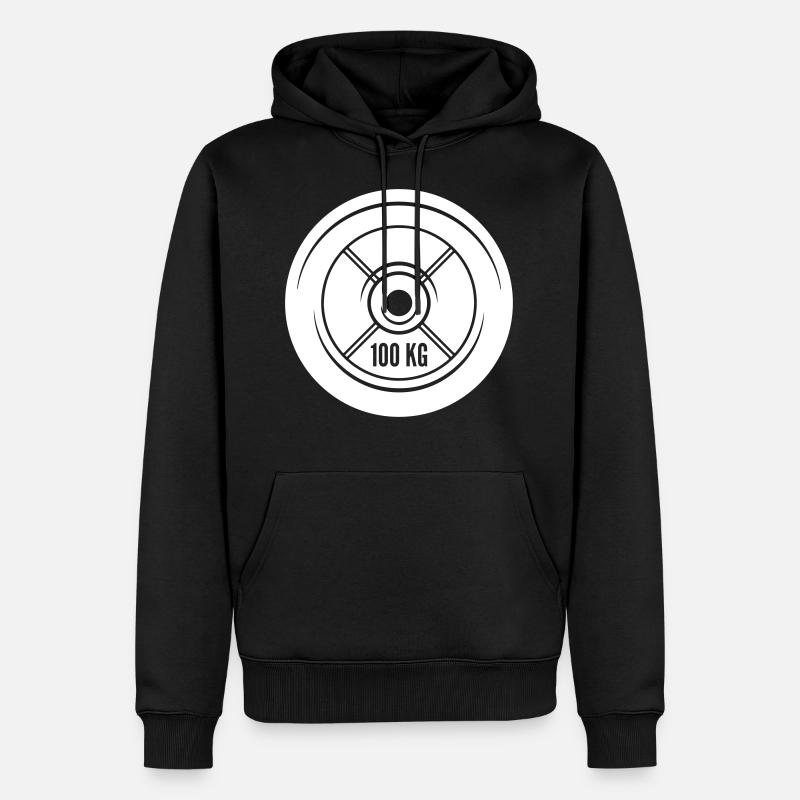 haltères symbole poids - Sweat à capuche Premium bio Homme - noir