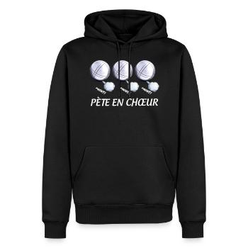 La pétanque Le pétanqueur , ce bouliste - Sweat à capuche Premium bio Homme - noir - Devant - Nico (187cm)