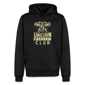 Einhorn Workout Gang Gym Fitness - Männer Premium Bio Hoodie - Schwarz - Vorne - Nico (187cm)