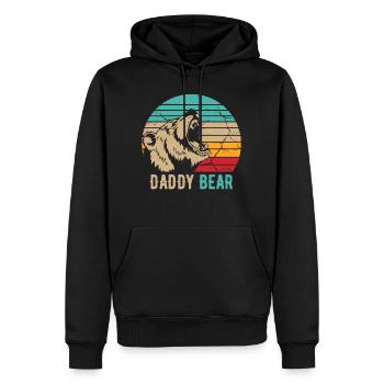 Papa Bär - Männer Premium Bio Hoodie - Schwarz - Vorne - Nico (187cm)