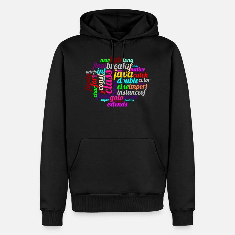 Java WordCloud - Männer Premium Bio Hoodie - Schwarz