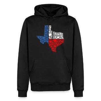 Texas Heart - Männer Premium Bio Hoodie - Schwarz - Vorne - Nico (187cm)