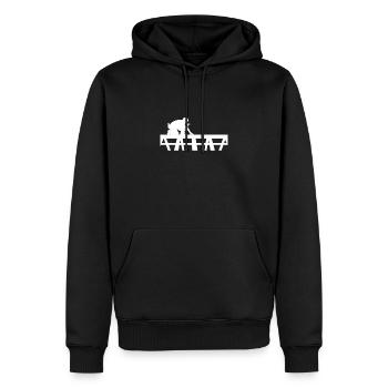 charpentier sur un toit - Sweat à capuche Premium bio Homme - noir - Devant - Nico (187cm)