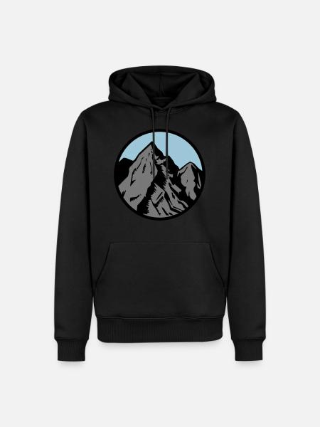 berge symbol - Männer Premium Bio Hoodie - Schwarz
