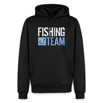 Hameçon de l'équipe de pêche - Sweat à capuche Premium bio Homme - noir - Devant - Nico (187cm)