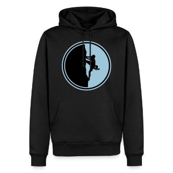 escalade, alpinisme, silhouette, cercle - Sweat à capuche Premium bio Homme - noir - Devant - Nico (187cm)